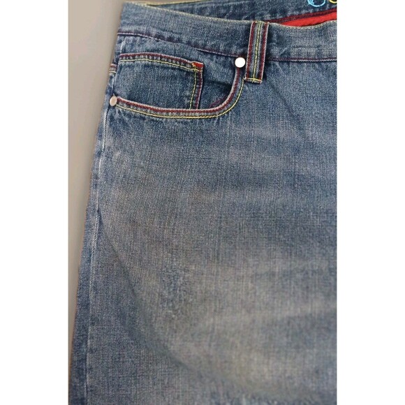 COOGI Y2K Baggy Jeans 42x33 Wide Leg Hip-Hop Denim Streetwear Patchwork Logo - Picture 5 of 16